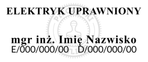 Pieczątka elektryka SEP