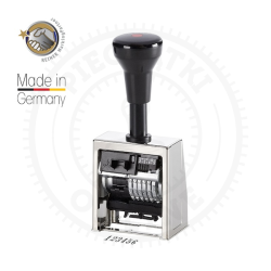 REINER Numerator Automatyczny B6-6, Metalowa Obudowa, Czarna Poduszka (6 cyfr, 5,5 mm)