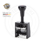 REINER Numerator Automatyczny B6K-6, Plastikowa Obudowa, Czarna Poduszka (6 cyfr, 4,5 mm)