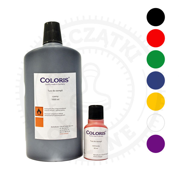 Coloris - tusz do folii plastikowych, papieru kredowego, ABS - 337 50ml (czarny)