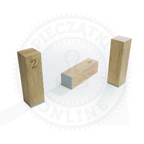 Stempel drewniany (prostopadłościan) - bez tuszu (15x15x50)